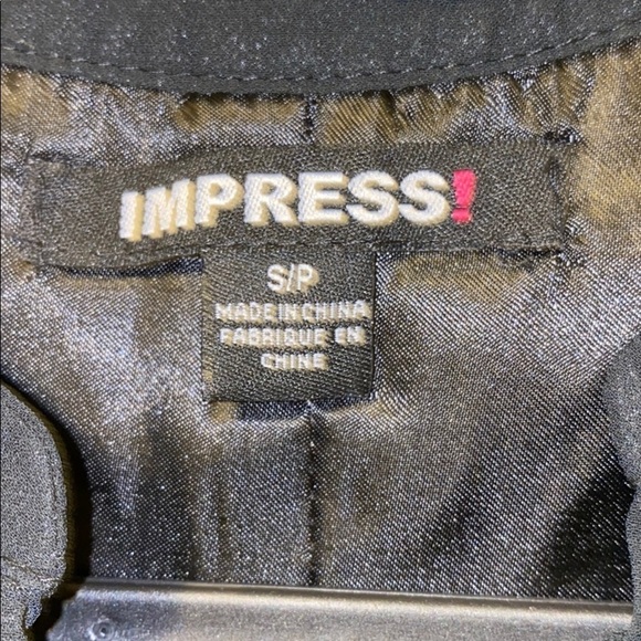 Impress  Black pleated chiffon cap ruffle sleeves dress - Picture 4 of 9